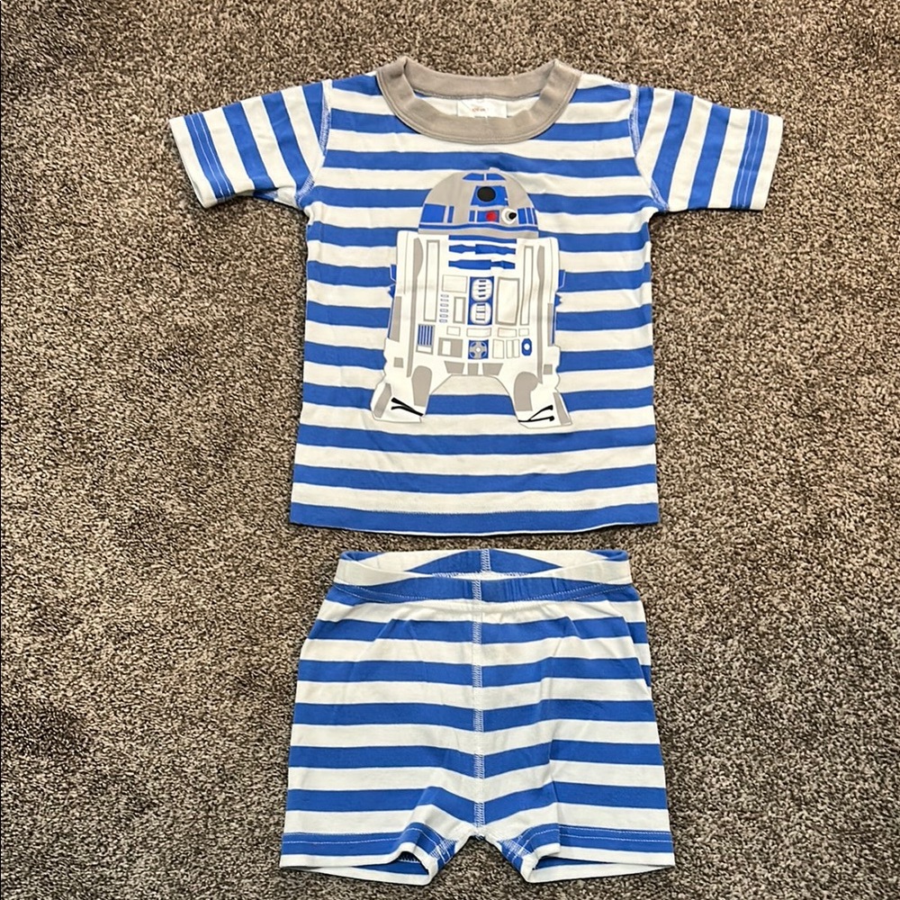 Hanna Andersson kids size 4 (100 cm) Blue/White Star Wars R2D2 Pajamas
